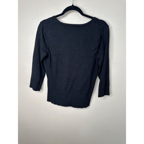 Premise Womens Black Cardigan Large long sleeve full zip‎ rayon round neck - Picture 6 of 7